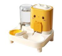 CoudarTitie Automatic Pet Food Dispenser with 1 Food Bowl And Water Reservoir, Separable PP Design, Suitable for Dogs And Cats, Yellow