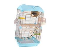 CoudarTitie Bird Cage Parrot Cage Macaw Cage Stand Acrylic Iron Structure Transparent View Spacious Interior Easy Cleaning Suitable for Home Decoration Pet Owners, blue