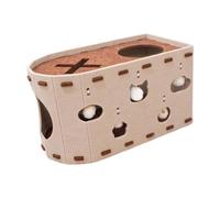 CoudarTitie Cat House Bed Shelter Felt Castle Sturdy Sounds Easy Assembly Double Entrance Suitable for Pets Who Need, Beige