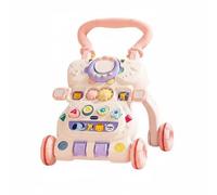 CoudarTitie Children Activity Activity Table with Pace Adjustment System Non Slip Rubber Wheels Suitable for Stage Based Walking Daily Practice Home use, Pink Upgraded