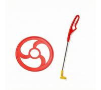 CoudarTitie Children's Rolling Hoop with Push Rod Push-Along Hoop Toy Active Play for Preschoolers, Park, Playground, Red, S