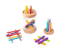 CoudarTitie Color Sorting Sticks, Wooden Classification Box, Sensory Toy, Educational Shape Sorting Cup, Toddler Toy