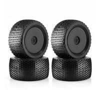 CoudarTitie Competition Truck Tire 1/8 RC Tire Assembly Wheel Insert With Grippy Pin Pattern Foam Backing For Stability Consistent Control suitable for circuits, Black, Wrs1