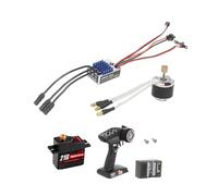 CoudarTitie Complete Set Brushless Motor with ESC for 1/12 RC Car with 7CH Remote Control 2.4ghz Receiver And 21G Servo Practical Components for Upgrade Easy Inst, Red