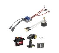 CoudarTitie Complete Set Brushless Motor with ESC for 1/12 RC Car with 7CH Remote Control 2.4ghz Receiver And 21G Servo Practical Components for Upgrade Easy Inst, Gold