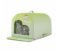 CoudarTitie Cooling Shelter Pet House Bed Enclosure Foldable Insulated Structure Aluminum Foil Layer for Cool Air Block Heat, Green, XL 60 45 40cm For Pets Under 35 Catties