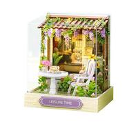 CoudarTitie Dollhouse Miniature 3D Wooden Puzzle Handmade Craft Doll House Built in Led for Birthday Gift Friend Kids Adults Family, Leisure Time