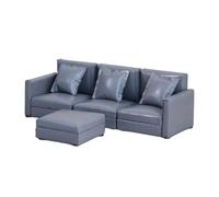 CoudarTitie Dollhouse Three-seater Sofa with Footrest in 1:12 Scale - Realistic Model for Playing And Building - Mini Sofa Model for The, gray