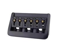 CoudarTitie Electric Guitar Bridge, 10.5 Mm Adjustable String Spacing, Fixed Brass Saddles, Easy to Install, Replacement Part, Black