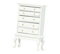 CoudarTitie Elegant Wooden Dollhouse Chest of Drawers, White