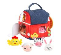 CoudarTitie Farm Animal Play Set, Parent-Child Interaction, Portable Toy, Early Learning Toy for 0-9 Months, 18x15x22cm
