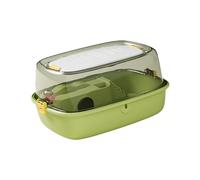 CoudarTitie Hamster Cage Large Habitat Acrylic Cage Portable Small Animal Cage with Water Bottle Openable Top Transparent Playing House Ventilation Exercise Suita, Green
