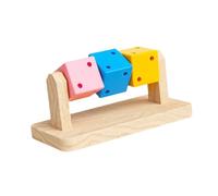 CoudarTitie Hamster Chewing Cubes Wooden Hamster Chewing Toy Small Animal Cage Accessories Hamster Ladder Rotatable Wood Blocks Suitable for Pet Exercise Cage Dec
