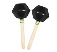 CoudarTitie Handheld Percussion Maraca Shaker Rattle Instrument With Metal Shell And Wood Handle Clear Lively Sound For group activities home, Black