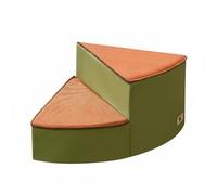 CoudarTitie Industrial Ladder Spiral Pet Stairs Foam Climbing Ladder Curved Design Joint Protection Removable Cover Suitable for Small Pets Bedroom Living Room, Olive Green Orange, 2-Step 45-29cm