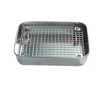 CoudarTitie Industrial Pan Small Tray Pet Toilet Tray Wire Grate Pan Stainless Steel Frame With Rounded Corners And Removable Grate Suitable for chinchillas cage, Stainless Steel, Large