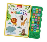 CoudarTitie Interactive English Book First Words Educational Audio Book Children Touch Listening Learning Words Suitable for Babies Home School Travel Size, Animals