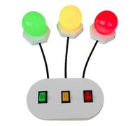 CoudarTitie Light Switch Sensory Board Educational Toys Montessori Busy Board Early Learning Toy for Fine Motor Skills 3 Colors Bulbs Switch Control Lamp Sensory Toy Simulation Play for Children Gift