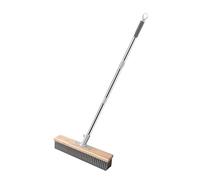 CoudarTitie Long Handle Floor Brush with Stainless Steel Wire Bristles Deck Scrub Brush Cleaning Remover Telescopic Rod Suitable for Garden Garage Home Patio, As Described, 30cm