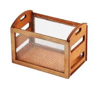 CoudarTitie Mini Dollhouse Storage Basket, Hollow Storage Shelf, Vintage Shelf for 1:12 Scale Dollhouses, Play Kitchen, Iron Wire Type