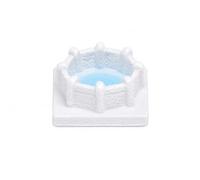 CoudarTitie Miniature Resin Sculpture Small Pond Figurine Ornaments Garden Decor With Hand Painted Details In Resin Suitable for pots decorative trays photo props desk decoration, ivory