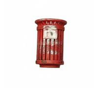CoudarTitie Miniature Trash Can Diorama Garbage Bin Dustbin Model Realistic Weathered Detail Accessory Suitable for Street Layouts Park Bus Scenes, Red
