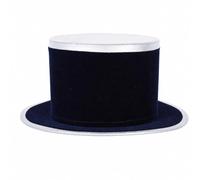CoudarTitie Navy Hat with Contrasting Trim Conventional Top Hat with Inner Headband Lightweight for Magicians, Theater Actors, Conjuring Acts