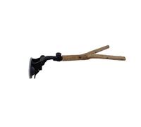 CoudarTitie Parrot Perch, Suction Cup Wooden Hanging Toy, Portable Window-Mounted Toy, Style B