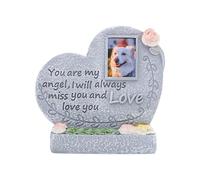 CoudarTitie Pet Memorial Statue Memorial Monument for Headstone Memorial Statue Pet Tombstone Statue Waterproof Resin Suitable for Garden Backyard Pat, Angel Heart