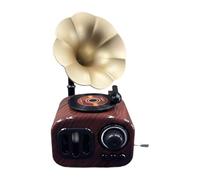CoudarTitie Phonograph Music Box, Gramophone, Music Box, Decorative for Women And Men, Record Player, Antique, for Home, Living Room, The, Brown