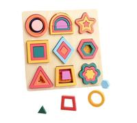 CoudarTitie Puzzle Shapes Children Cognitive Educational Game Fine Motor Skills Wooden Material Suitable for Gifts Birthday Activities Learning, Style B