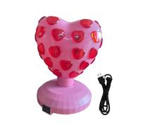 CoudarTitie RGB LED Disco Ball Lamp Compact Light USB Powered DJ Lighting for Stages Festival Celebration Decorations, pink love heart