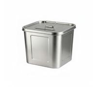 CoudarTitie Sealed Storage Container Stainless Steel Bucket Square Canister Bin with Lid Handle for Keeping Items Fresh Suitable for, 35x35x40cm 48L, Square Tall Bucket