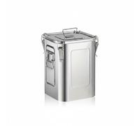 CoudarTitie Sealed Storage Container Stainless Steel Bucket Square Canister Bin with Lid Handle for Keeping Items Fresh Suitable for, 25x25x35cm 20L, Square Tall Bucket With Buckle