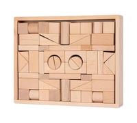 CoudarTitie Sensory Toy Composed of Wooden Building Blocks, Self-Build Learning Toy, Portable Developmental Toy, Wood Color