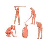 CoudarTitie Set of 5 Miniature Golf Figurines at 1:87 Scale, Accessories for Dollhouse, Diorama, Micro-decoration