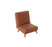 CoudarTitie Sofa Miniature Dollhouse Chair Upholstered Tiny Model Wooden Legs Sturdy Construction Suitable for Miniature Layouts, Caramel, PU Leather Sofa Chair