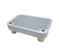 CoudarTitie Step Washable Pet Supply Elevated Sifter Box for Floor Indoor for Old Cats Anti Slip Reusable Cat Litter Mat Pedal, Light Gray