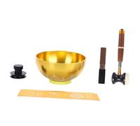 CoudarTitie Tibetan Bell Traditional Singing Bowl Relaxation Set Instrument Bowl Complete with Accessories Suitable for Ceremonies And Decorations, E5