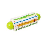 CoudarTitie Wooden Rotary Puzzle, Wooden Construction Blocks, Handing Down, Early for Boys' Birthday Gifts And, animal green