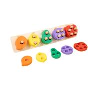 CoudarTitie Wooden Shape Sorter Color Recognition Blocks Learning Sensory Toy Wooden Shape Matching Toy for 12+ Months Kids, fruit A