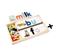 CoudarTitie Wooden Spelling Game for Children, Letter Match Board with Box for Ages 3-8