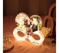 Coudf Personalized Photo Infinity Symbol Wall Lamp Custom Acrylic Wedding Sign Couple Names Heart Night Light(White Infinity Heart),20 x 21 CM (7.87 x 8.27 IN)