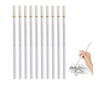couduan 10 PCS White Pencil Charcoal Pencils Highlight Sketch White Pencil,Fine Point White Drawing Blending Pens for Quality for Artists Beginner Student,Outdoor Drawings For Art Craft Accessories