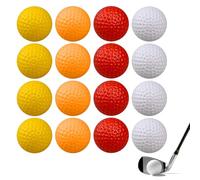 couduan 16Pcs Golf Practice Balls, Plastic Foam Golf Ball, Soft Golf Training Balls, Spone Dimpled Exercise for Pro Golfs Swing Training Aids Home Office Indoor Outdoor Backyard (4 Popular Color)