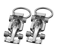 couduan 2PCS Silver Racing Car Keyring,Formula 1 Gifts,F1 Gifts for Boy or Men,Christmas for Fans of Racing,Birthday Gifting,Fathers Day,Chrome Effect,Sturdy Keychain for Men and Women