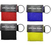 couduan 4 Pcs Cpr Mask,Cpr Face Shields Keyring,Anti Choking Device,Face Mask Pocket,Shields Aid Chocking Devices Emergency,Equipment Keyring,Rescue Shield