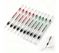 couduan Long Nib Marker Pen,Permanent Deep Hole Marker Pens,Construction Drill Hole Marking Pen,Multi-Purpose Waterproof Colorful Marking Carpenter for Builders Woodworking (10PCS Black Green Red)