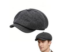 couduan Peaky Blinders Hat Caps, Flat Cap, Classic Grey Flat Caps for Men UK Flatcap, Stylish Men's Flat Caps, Adjustable Newsboy Cap, for Daily Outfit, Birthday Present One Size Fits Most