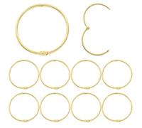 Coufce 10 Pieces 2 Inch Loose Leaf Ring Binder Gold Metal Nickel Plated Steel Key Ring Index Card Rings Paper Rings Book Rings Bulk Pack for School Office Home